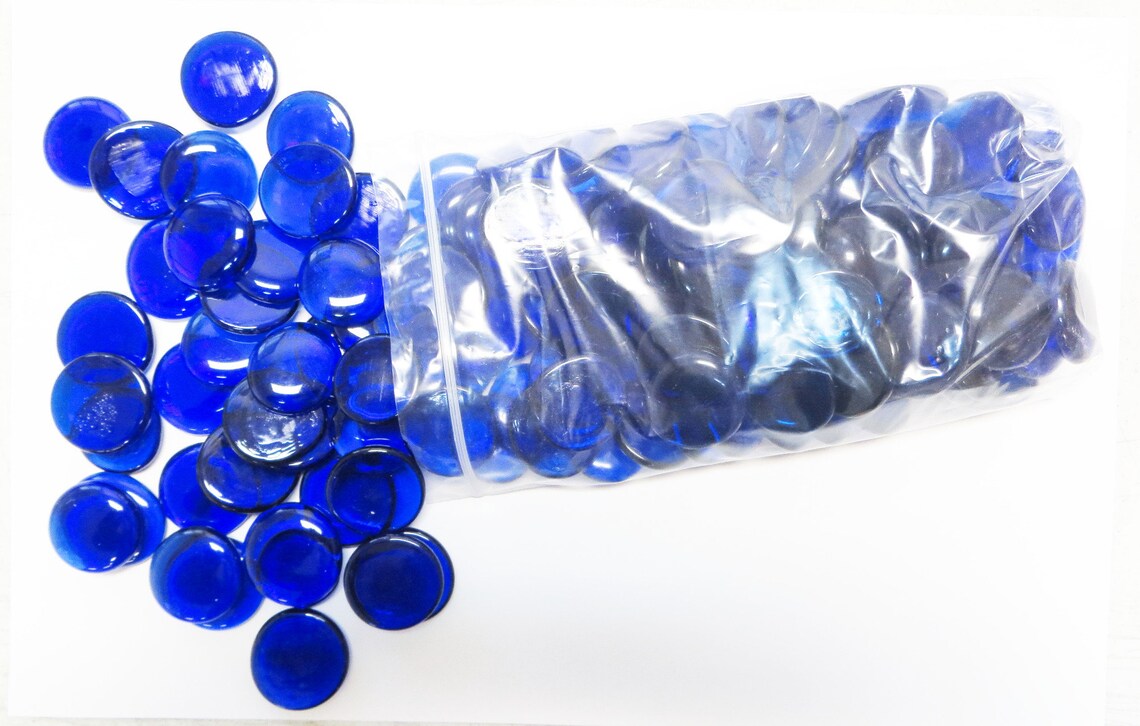 Large Dark Blue Glass Gems 4.75 Lbs Approximately 100 per Etsy