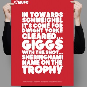 Manchester United A3 Wall Art - 1999 Champions League
