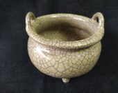 Chinese Antique Song Dynasty Ge Ware Style Celadon Censer,Ge Kiln Porcelsin Incense Burner,Rare China Royal Art Vintage ceramic collection
