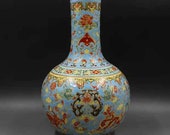 Qing Dynasty Kangxi Style Famille Rose Fencai Porcelain Big Tianqiu Vase,China Vintage ceramic collection Chinese Antiques Porcelain