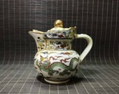 Chinese Antique Ming Dynasty Chenghua Guan Ware Style Doucai Porcelain Teapot.Rare China Imperial Art Vintage ceramic Collection