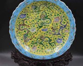 Qing Dynasty Kangxi Style Famille Rose Fencai Porcelain Plate,China Vintage ceramic collection Chinese Antiques Porcelain Christmas Gifts