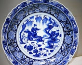 Late Yuan to Early Ming Dynasty Porcelain Blue and White Plate,Rare Vintage Chinese Royal Art Antique Ceramic Collection Chinese Antiques