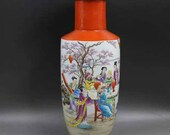 Qing Dynasty Kangxi Style Famille Rose Porcelain Big Mallet Vase,China Vintage ceramic collection Chinese Antiques Porcelain