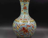 Qing Dynasty Kangxi Style Famille Rose Fencai Porcelain Big Tianqiu Vase,China Vintage ceramic collection Chinese Antiques Porcelain
