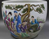 Qing Dynasty Kangxi Style Famille Rose Porcelain Big Pot,China Vintage ceramic collection Chinese Antiques Porcelain Christmas Gifts