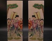 Pair of Qing Dynasty Tongzhi Marked Famille Rose Porcelain Big Hat Pot,China Vintage ceramic Chinese Antiques Fencai Porcelain brushpot