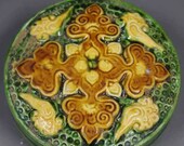 Qing Dynasty or Minguo Style Tri colored Glazed Pottery Powder Box,Ink Box,Vintage China Royal Art ceramic collection Chinese Antiques