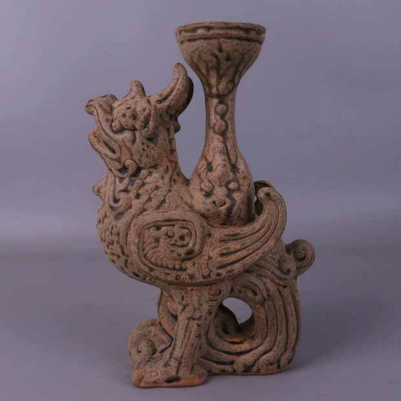 Chinese Antique Five Dynasty Yue Ware Style Porcelain Celadon Oil Lamp.Rare Vintage China Royal Art ceramic collection