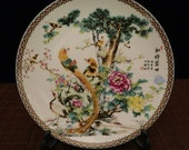 Qing Dynasty Qianlong Style Famille Rose Fencai Porcelain Plate. ceramic Collection Chinese Antiques Porcelain Christmas Gifts