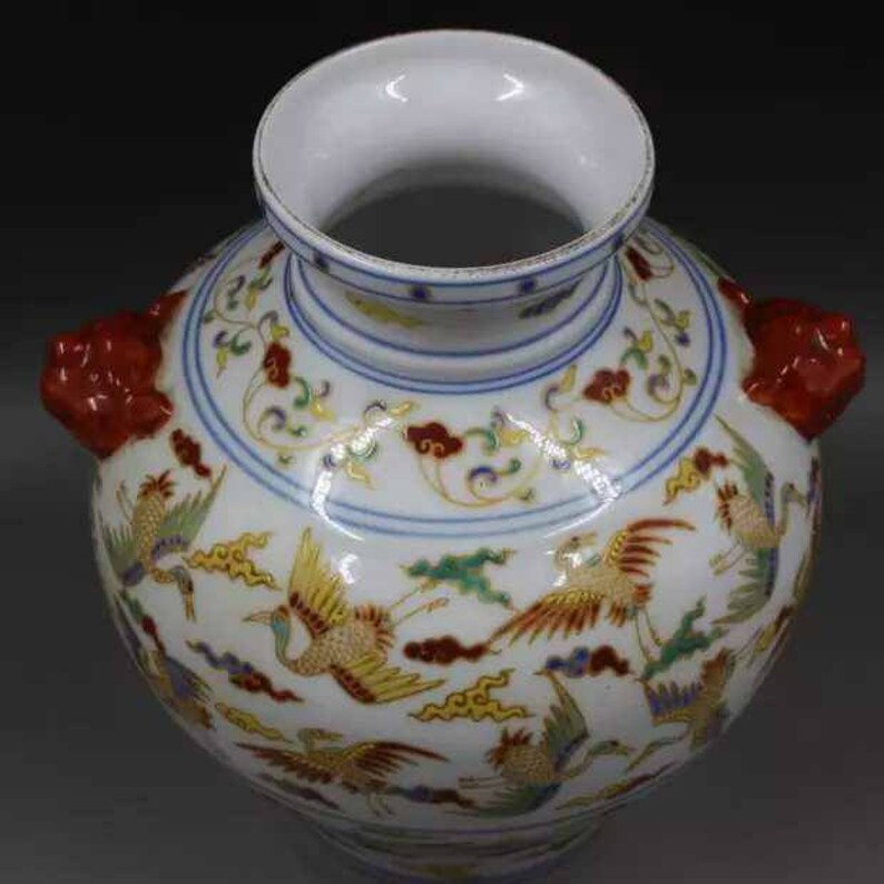 Chinese Antique Ming Dynasty Chenghua Guan Ware Style Famille Verte