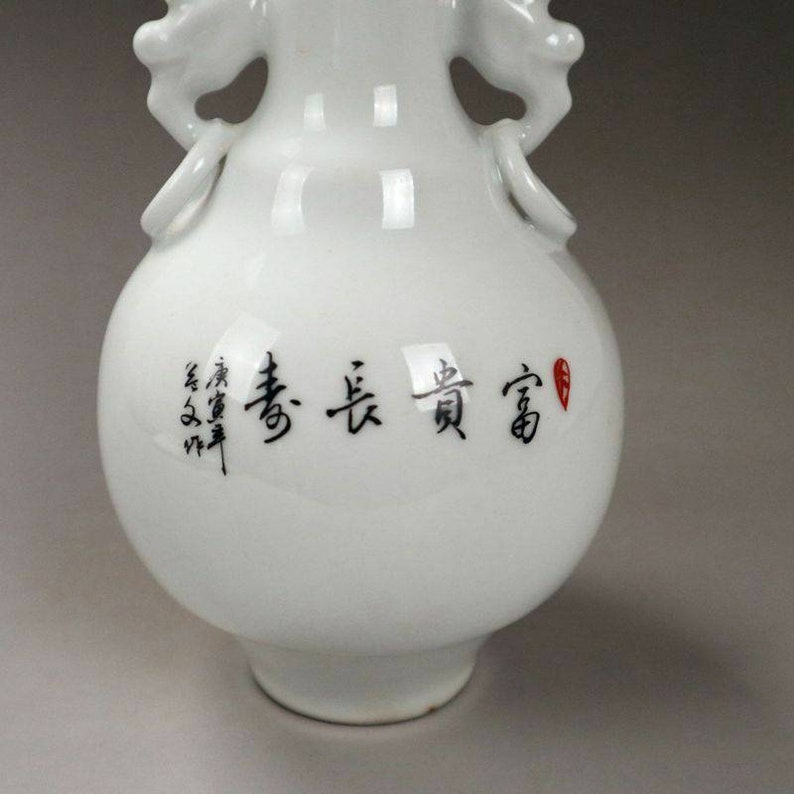 Chinese Antique Minguo Jurentang Marked Style Style Famille Rose Fencai Porcelain Vase.Rare China Royal Art Vintage ceramic Collection