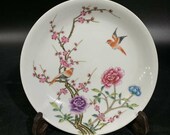 Qing Dynasy Yongzheng Guan Ware Style Famille Rose Fencai porcelain Plate.Rare China Imperial Art Vintage ceramic Collection Porcelain