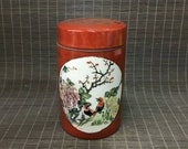 Qing Dynasty Qianlong Marked Style Famille Rose Fencai Porcelain Tea Jar, ceramic collection Chinese Antiques Porcelain Christmas Gifts