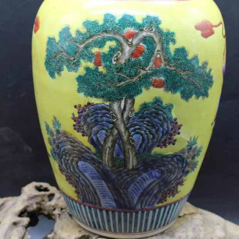 Chinese Antiaue Qing Dynasty Kangxi Guan Ware Style Famille Rose Fencai Porcelain Big Mallet Vase,China Vintage ceramic collection