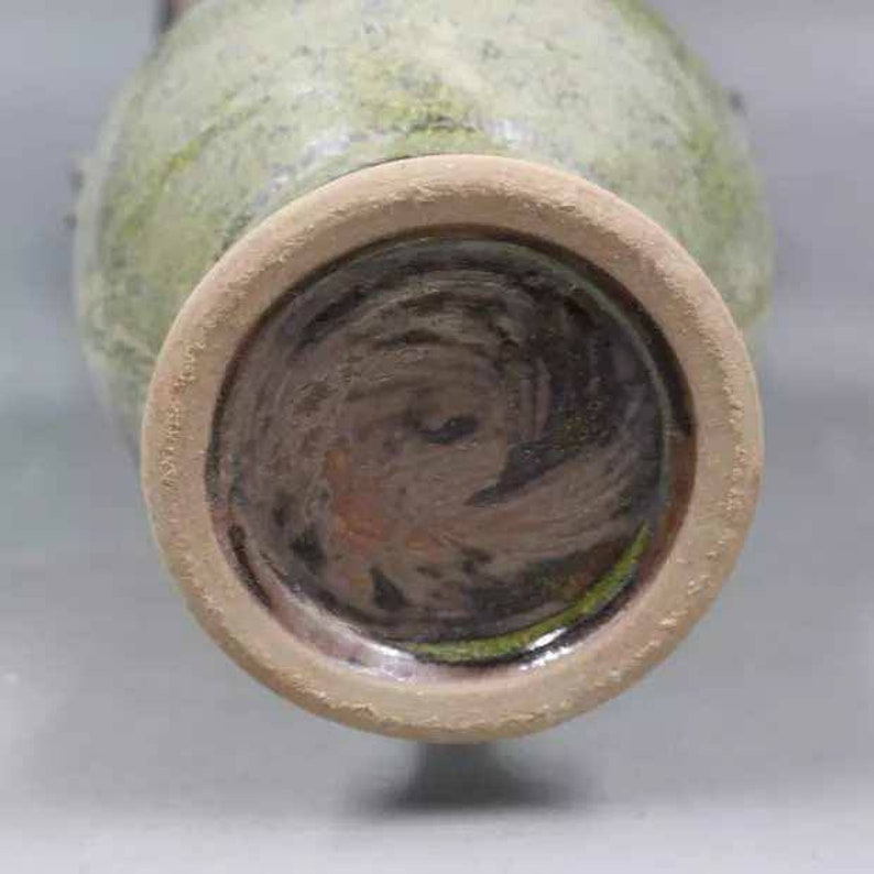 Chinese Antique Five Dynasty Yue Ware Style Porcelain Celadon Peacock Vase.Rare Vintage China Royal Art ceramic collection