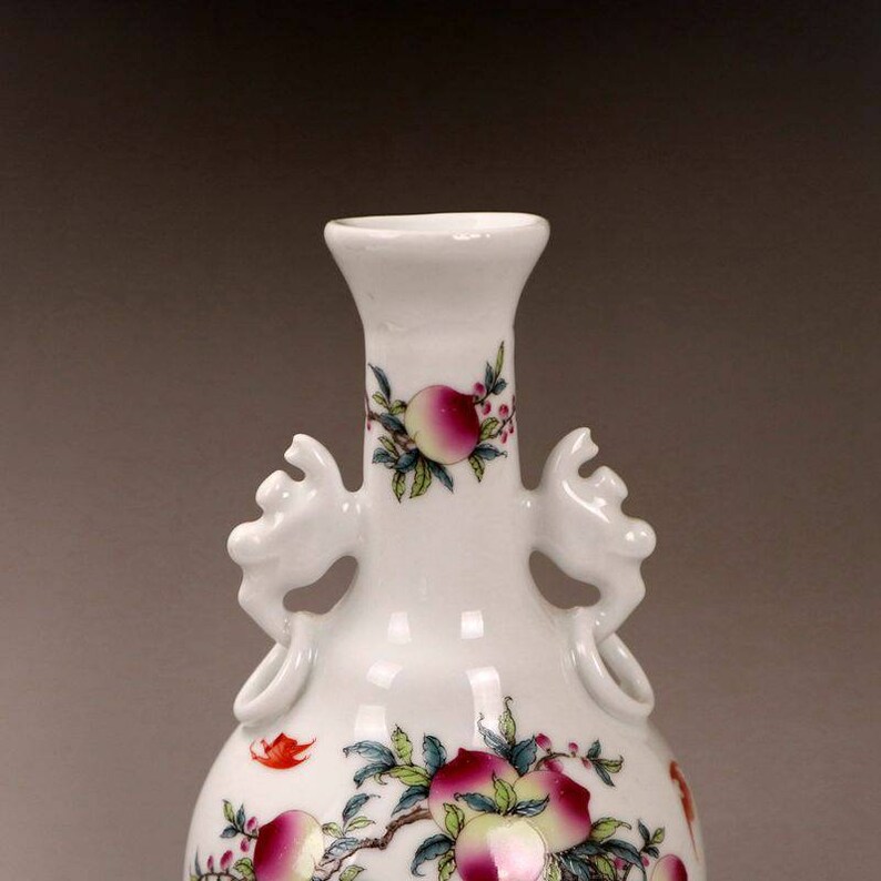 Chinese Antique Minguo Jurentang Marked Style Style Famille Rose Fencai Porcelain Vase.Rare China Royal Art Vintage ceramic Collection