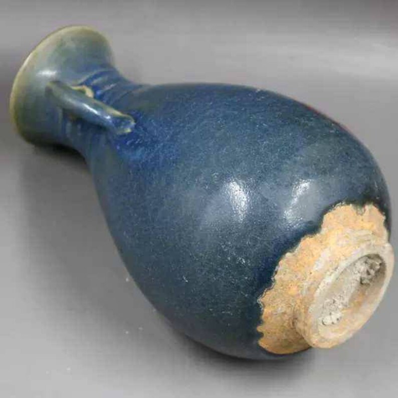 Chinese Antique Song Dynasty Jun Ware Style Celadon Yuhuchun Vase,Jun Kiln Porcelain Bottle,Rare China Royal Art Vintage ceramic collection