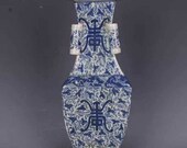 porcelain Qing Dynasty Kangxi Style Blue and White Doucai Porcelain vase,China Vintage ceramic collection Chinese Antiques Porcelain