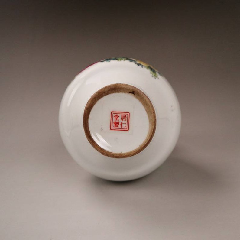 Chinese Antique Minguo Jurentang Marked Style Style Famille Rose Fencai Porcelain Vase.Rare China Royal Art Vintage ceramic Collection