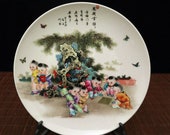 Qing Dynasty Qianlong Style Famille Rose Fencai Porcelain Plate. ceramic Collection Chinese Antiques Porcelain Christmas Gifts
