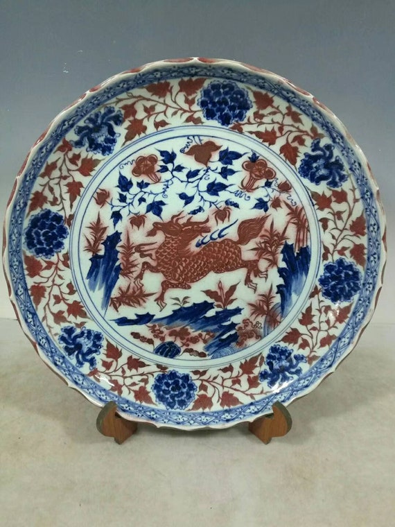 Chinese Antique 1962 Shanghai Museum Marked Style RED Glaze Porcelain Bowl.Rare China Royal Art Vintage ceramic Collection