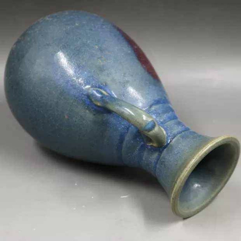 Chinese Antique Song Dynasty Jun Ware Style Celadon Yuhuchun Vase,Jun Kiln Porcelain Bottle,Rare China Royal Art Vintage ceramic collection