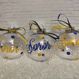 Soror - royal blue & gold ornament