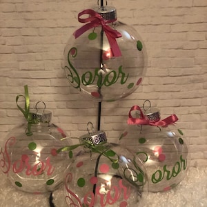 Soror - pink & green ornament 4 PACK