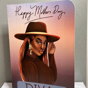 Zwarte vrouw Happy Mother's Day blanco wenskaart