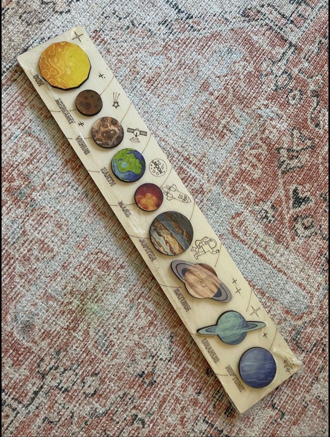 Wooden Solar System Puzzle for Preschool Education, Large Size Planets ...