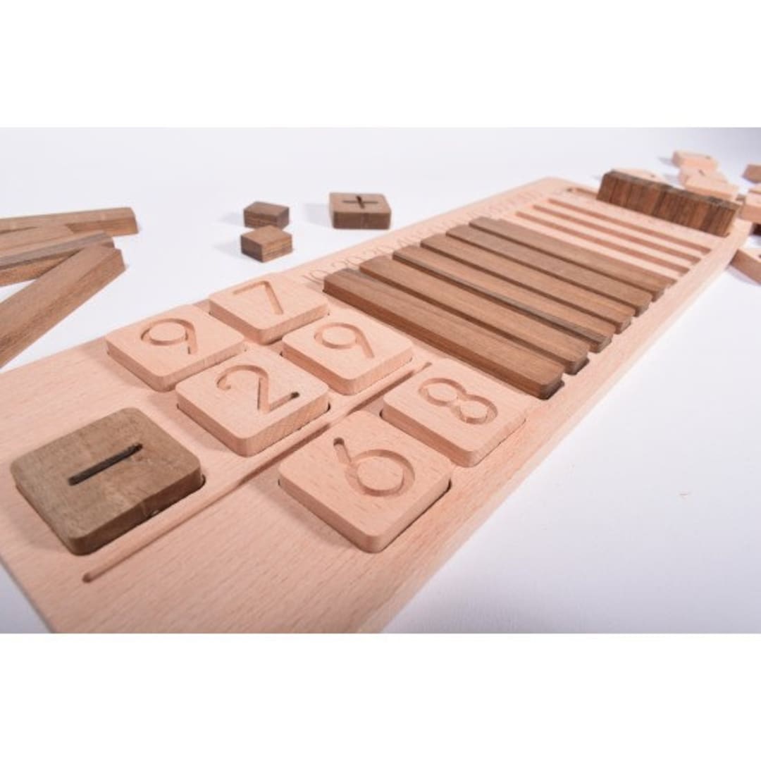 Natural Wood Advanced Mathematics Set decimalones Educational Toy to
