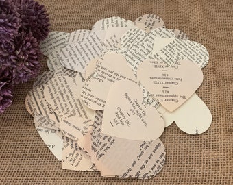 100 confetis vintage en forma de corazón de 2 3/8 pulgadas, confeti para bodas, confeti de amor