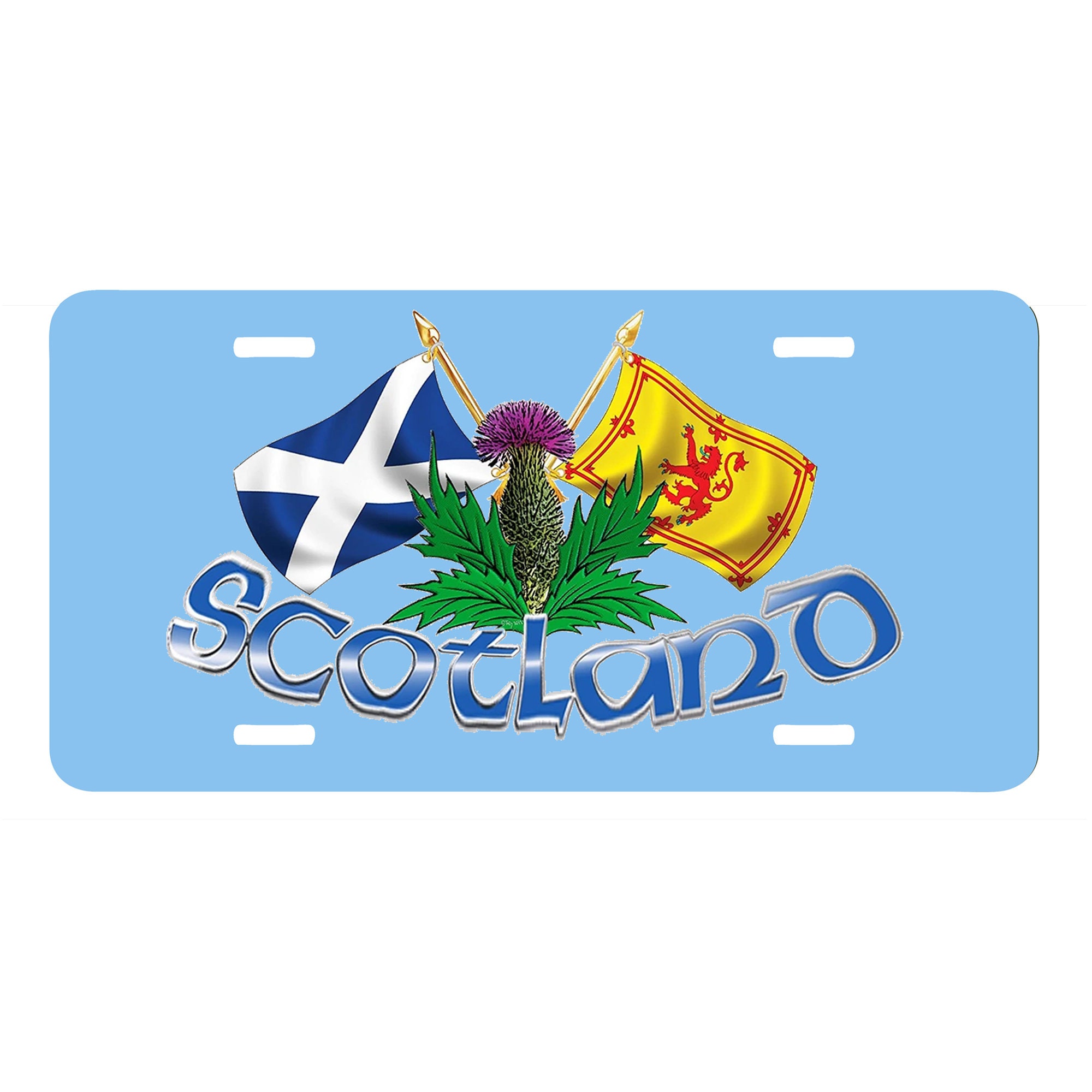 Scotland Scottish Flag Laser Cut Acrylic License Plate Frame – Mirror Style – By Laserautotags
