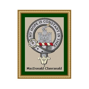 MacDonald Clanranald Scottish Clan Crest Cross Stitch Pattern