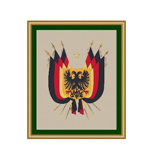 Deutschland - Germany -  Coat of Arms Cross Stitch Pattern - Download cross stitch pattern of the German (Deutschland) Coat of Arms.