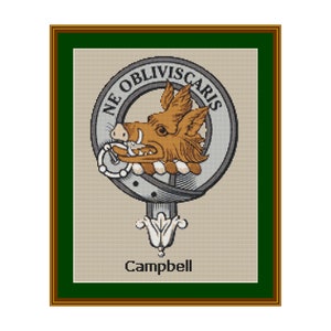 Campbell Scottish Clan  Cross Stitch Pattern