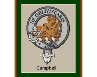 Campbell Scottish Clan  Cross Stitch Pattern