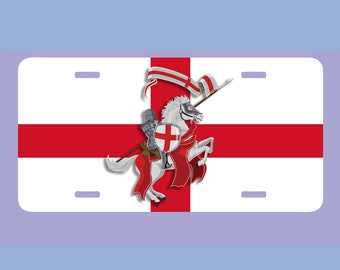 St George & England Flag License Plate