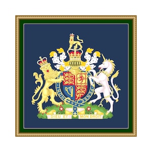 Royal Coat of Arms Cross Stitch Pattern