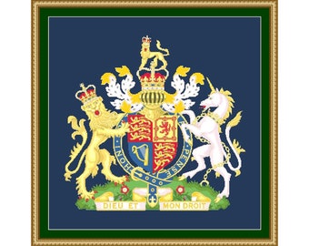 Royal Coat of Arms Cross Stitch Pattern