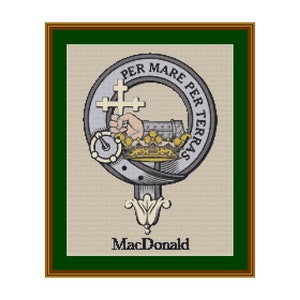 MacDonald Scottish Clan Crest Cross Stitch Pattern