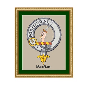 MacRae Scottish Clan Crest Cross Stitch Pattern - Télécharger