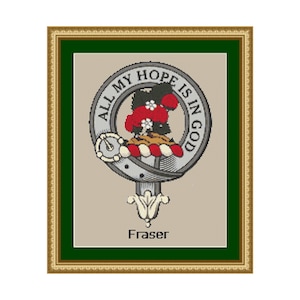 Fraser Scottish Clan Crest Cross Stitch Pattern - Download