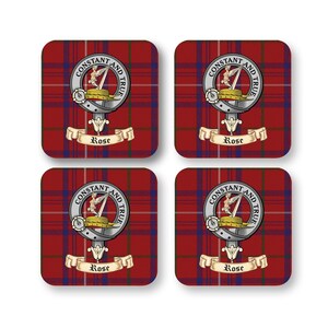 Rose Scottish Clan Coaster Gift Set - Set of four