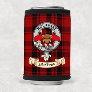 MacLean Scottish Clan Drink Can Coolie with MacLean Clan Crest on MacLean Tartan
