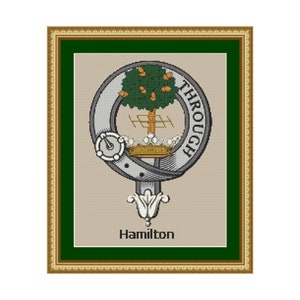 Hamilton Scottish Clan Crest Cross Stitch Pattern - Télécharger