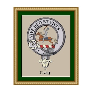 Motif de point de croix du clan écossais Craig