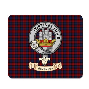 MacLachlan Scottish Clan Mouse pad with MacLachlan Clan Crest on MacLachlan Tartan