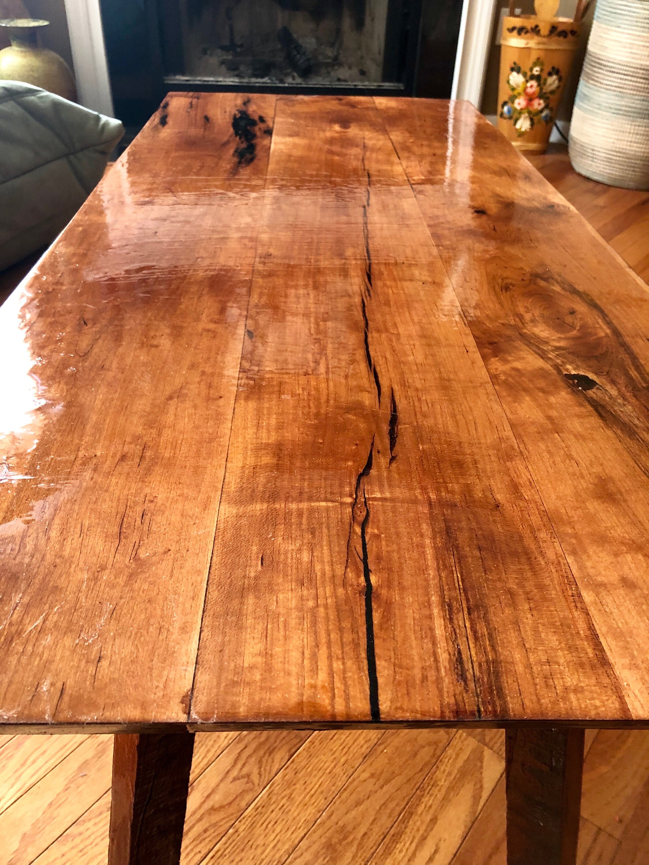 Reclaimed Cherry Wood Table Etsy